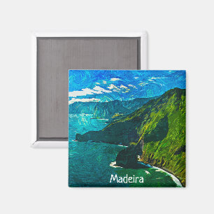 Beautiful Madeira Portugal Coastal View Magnet