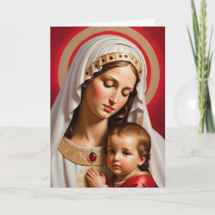 Beautiful Madona and Child Christmas Card