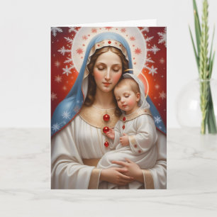 Beautiful Madona and Child Religious Card