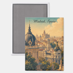 Beautiful Madrid Spain City View Travel Art Magnet