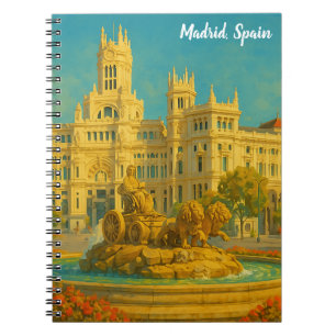 Beautiful Madrid Spain Vintage Travel Art Notebook