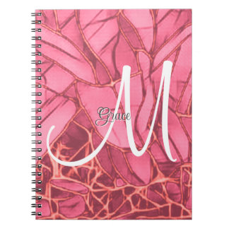 Beautiful Magenta Floral To Monogram Notebook
