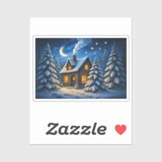 Beautiful magic Christmas forest and house