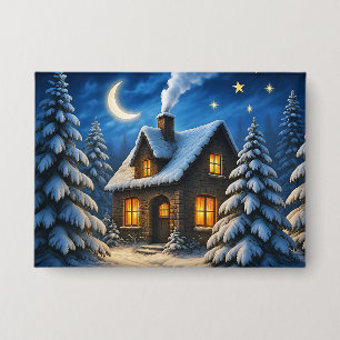Beautiful magic Christmas forest and house