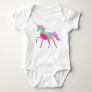 Beautiful Magical Colourful Unicorn  Baby Bodysuit