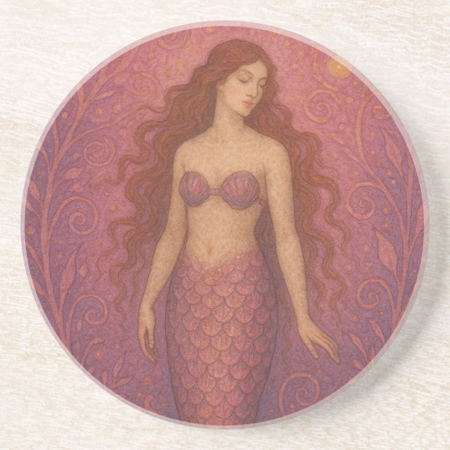 Beautiful Magical Mermaid  Coaster (Front)