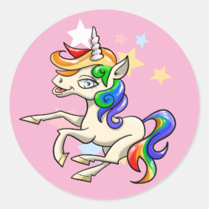 Beautiful Magical Unicorn Classic Round Sticker
