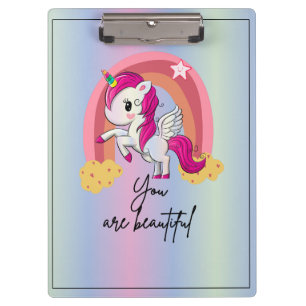 Beautiful magical unicorn  clipboard
