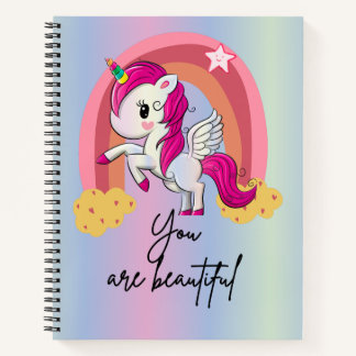Beautiful magical unicorn  notebook