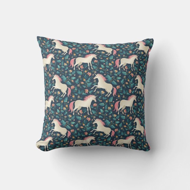 Beautiful Magical Unicorn Pattern Cushion (Front)