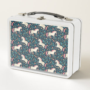 Beautiful Magical Unicorn Pattern Metal Lunch Box
