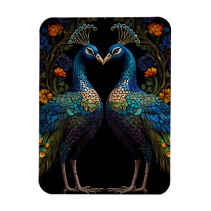 Beautiful Majestic Peacock Couple Cushion Magnet