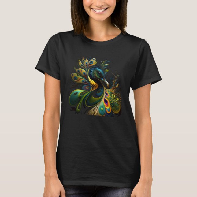 beautiful Majestic Peacock in the moonlight  1 T-Shirt (Front)