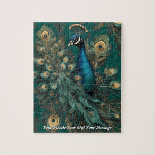 Beautiful Majestic Splendour: The Boho Peacock Jigsaw Puzzle
