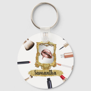 Beautiful Makeup Beauty Elegant Chic Custom Key Ring