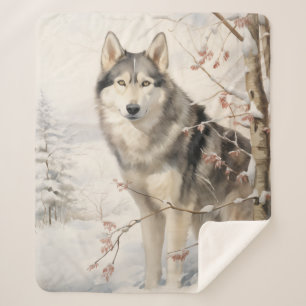 Beautiful Malamute Sherpa Blanket