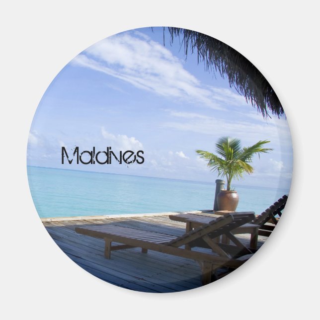 Beautiful Maldives Beach Magnet (Front)