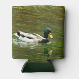 Beautiful Mallard Duck Gliding Across The Lake Can Cooler