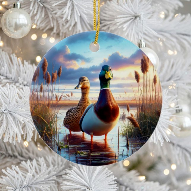 Beautiful Mallard Ducks Keepsake Ceramic Ornament (Creator Uploaded)