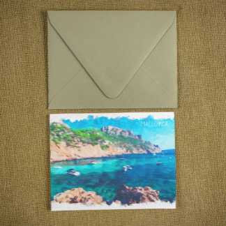 Beautiful Mallorca Watercolor Spain  Postcard