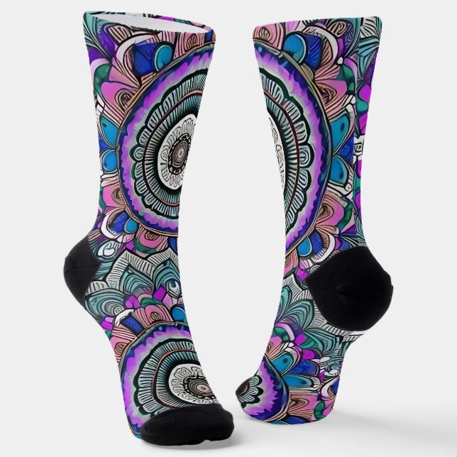 Beautiful Mandala Socks (Angled)