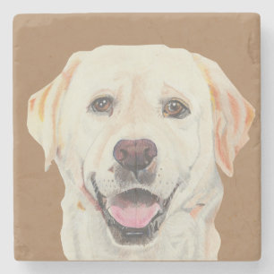Beautiful Marble Coaster Yellow Labrador