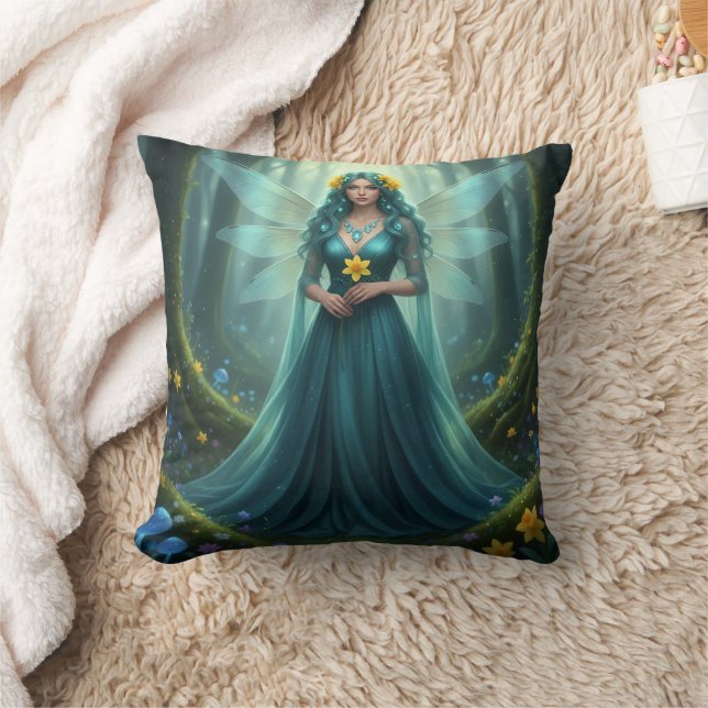 Beautiful March Aquamarine Fairy Cushion (Blanket)