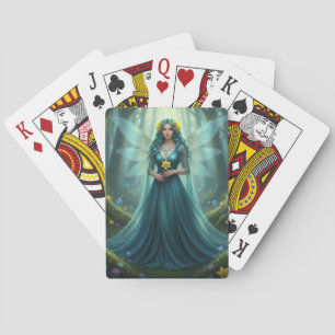 Beautiful March Aquamarine Fairy Playing Cards