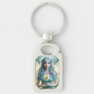 Beautiful March Fairy in Daffodils Key Ring