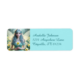 Beautiful March Fairy in Daffodils Return Address Label