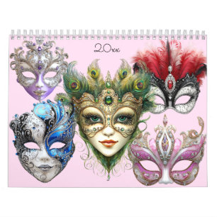 Beautiful Mardi Gras Masquerade Masks Calendar