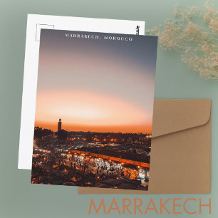 Beautiful Marrakech Red Medina Sunset Postcard
