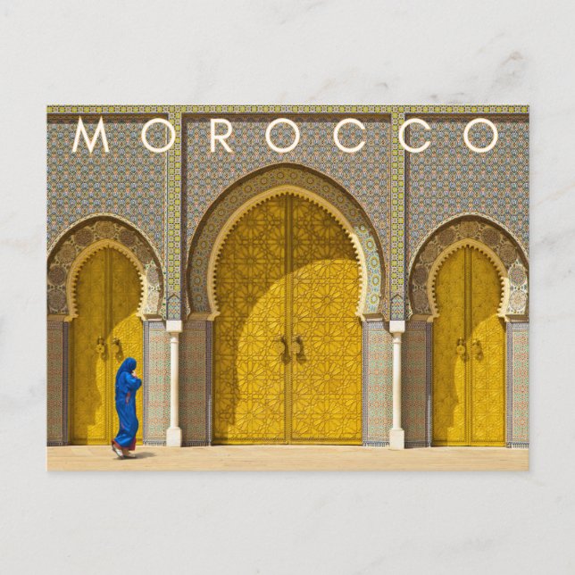 Beautiful Marrakesh Medina Architecture Souvenir Postcard (Front)
