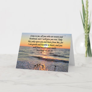 BEAUTIFUL MATTHEW 11:28 SUNRISE PHOTO DESIGN CARD