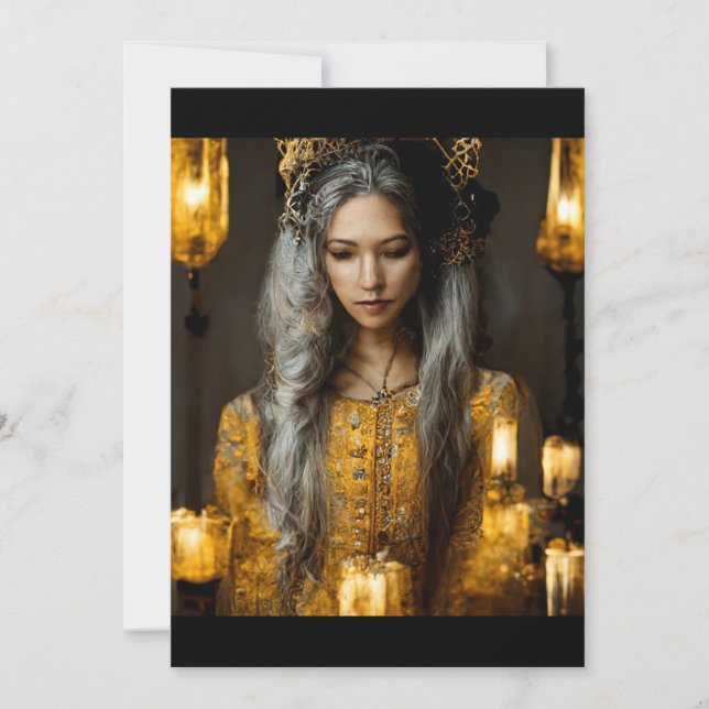 Beautiful mature woman in Tudor style dress Thank You Card (Front)