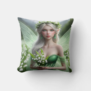 Beautiful May Fairy in Lilies of the Valley Cushion