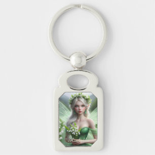 Beautiful May Fairy in Lilies of the Valley Key Ring