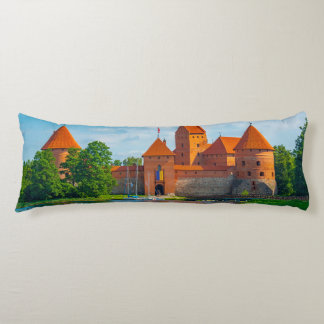 Beautiful Mediaeval Castle on Blue Lake Body Cushion