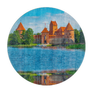 Beautiful Mediaeval Castle on Blue Lake Cutting Board