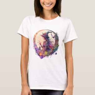 Beautiful Meditating Witch White Halloween T-Shirt