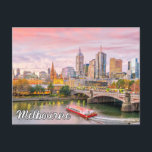 Beautiful Melbourne, Australia Postcard<br><div class="desc">This unique travel postcard features a photograph of the beautiful city of Melbourne,  Australia. Please feel free to adjust all the available options as you wish.</div>