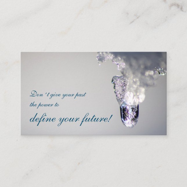 Beautiful melting ice with motivational quote business card (Front)
