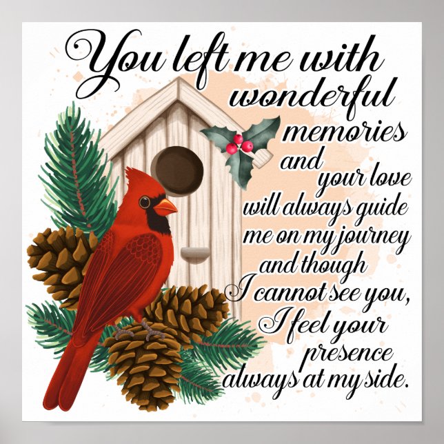 Beautiful Memorial/Inspirational Cardinal Poster (Front)