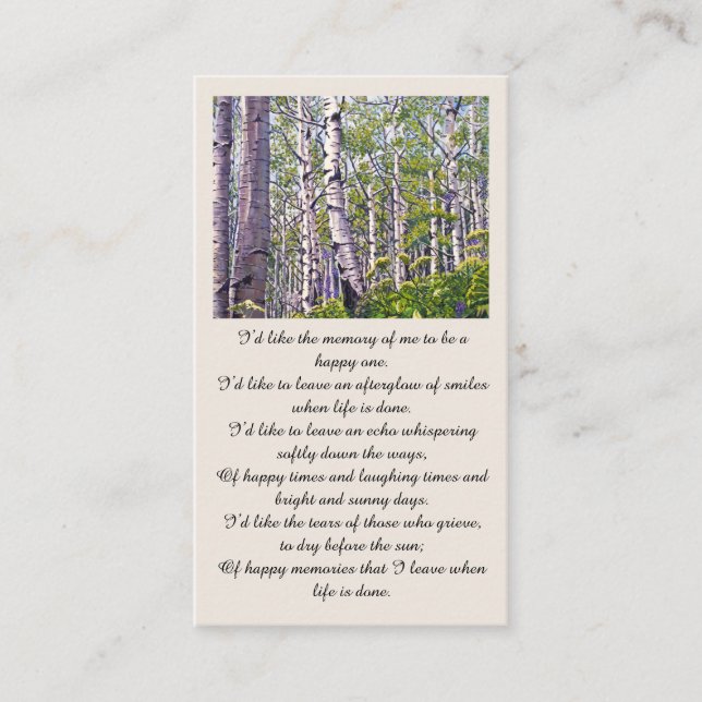 Beautiful Memorial Sympathy Card (Front)