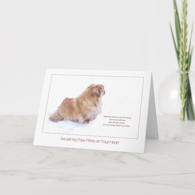 Beautiful Memories Pekingese dog sympathy Card (Front)