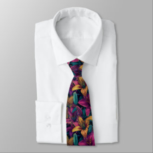 Beautiful Men Gifts Lilies Floral Tie