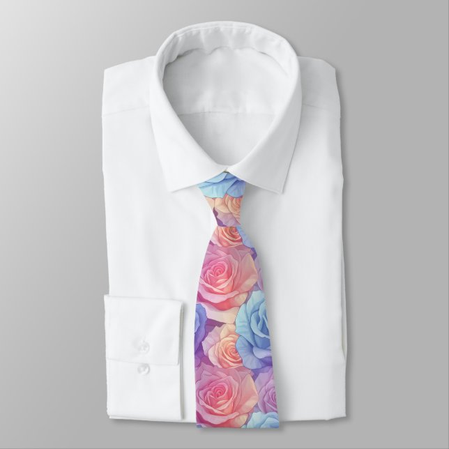Beautiful Mens Fashion Rose Floral Tie (Tied)