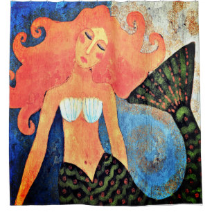 Beautiful Mermaid Abstract Art Shower Curtain