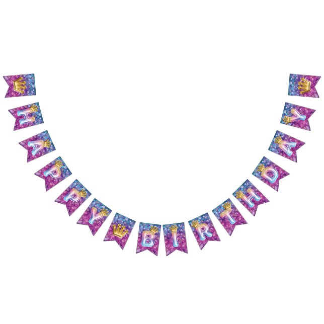 Beautiful Mermaid Birthday Balloon Foil Letters Bunting (All)