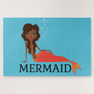 Beautiful Mermaid (Black Girl) (African-American) Jigsaw Puzzle